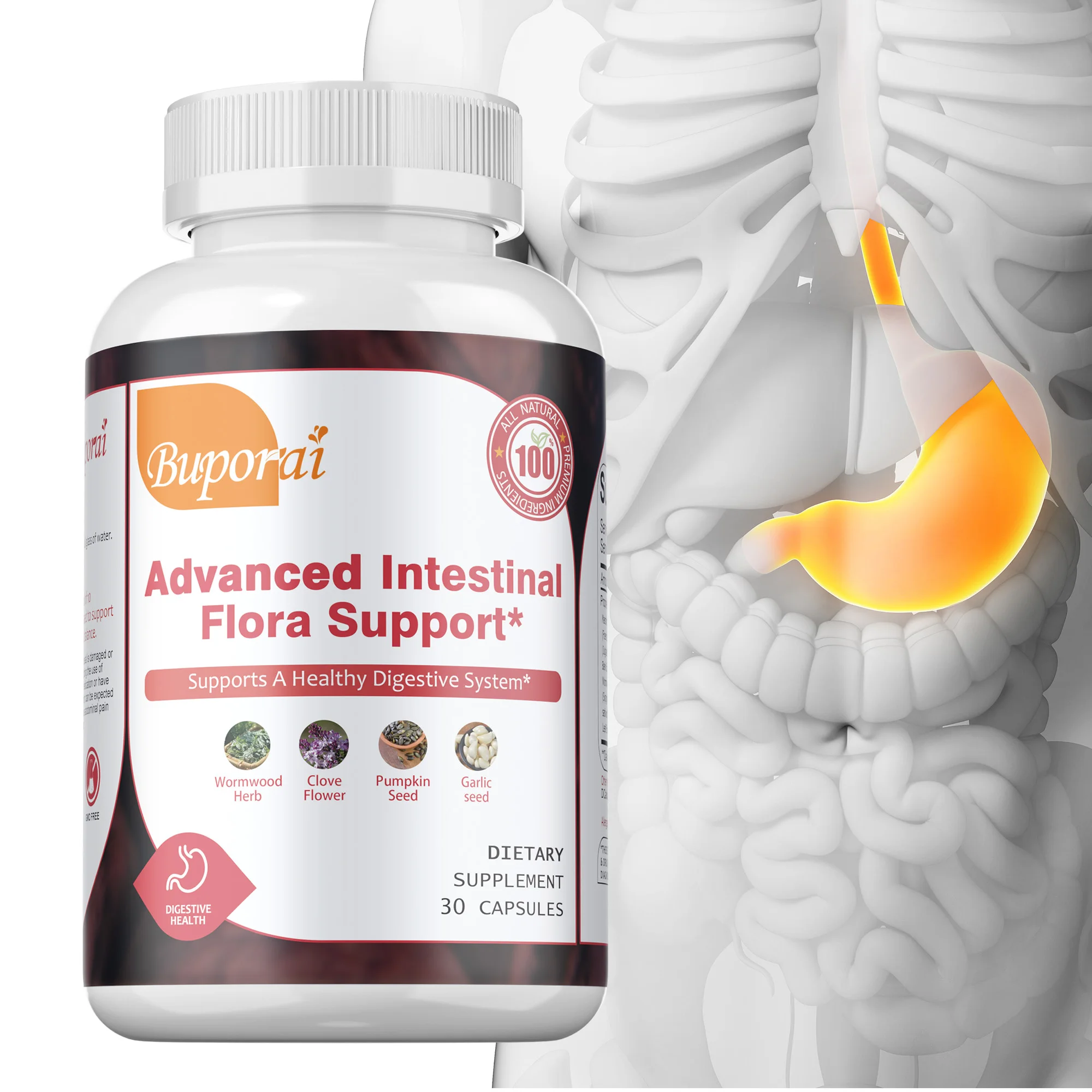 

Advanced Intestinal Flora Support - Reduces Bloating and Gas, Promotes Digestion and Gut Health, Improves Energy Levels