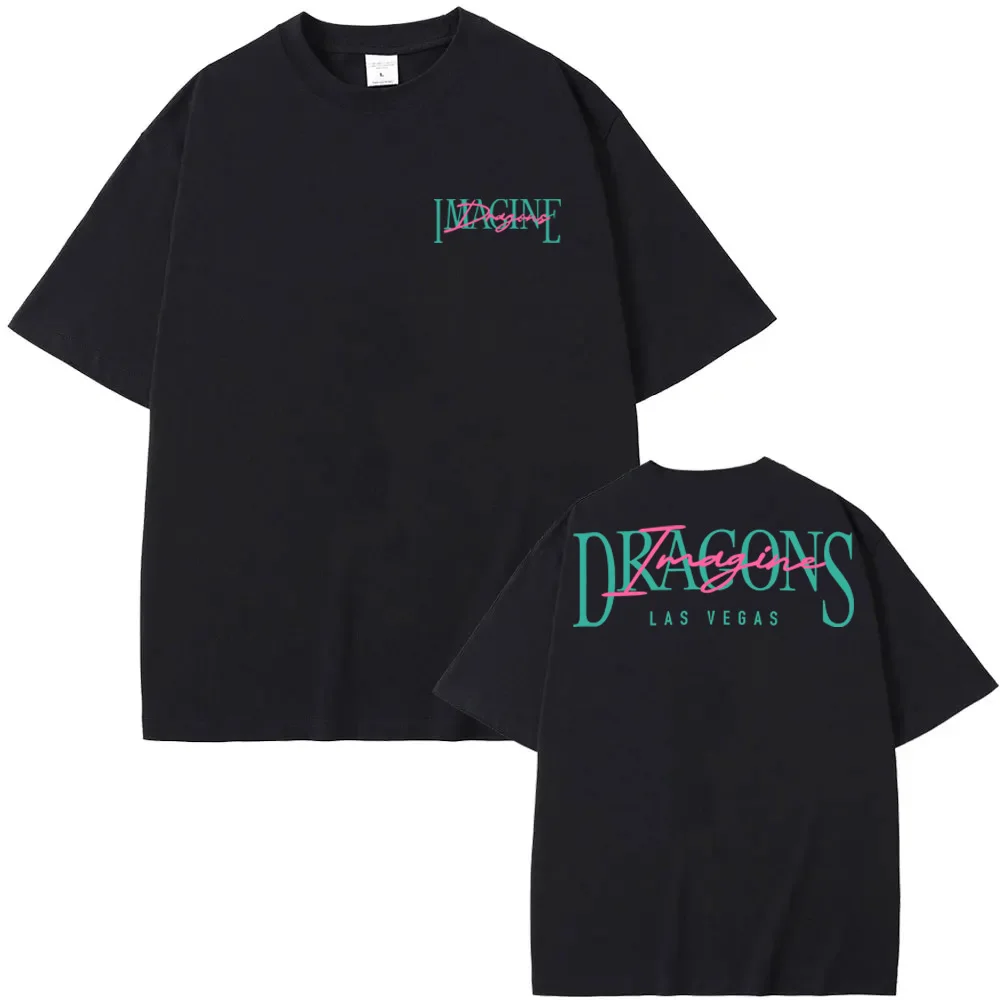 

Imagine DragonsTee SCRIPT LOGO CREWNECK 2025новая футболка высокого качества из 100% хлопка с круглым вырезом в стиле хип-хоп с рукавами женские/мужские футболки