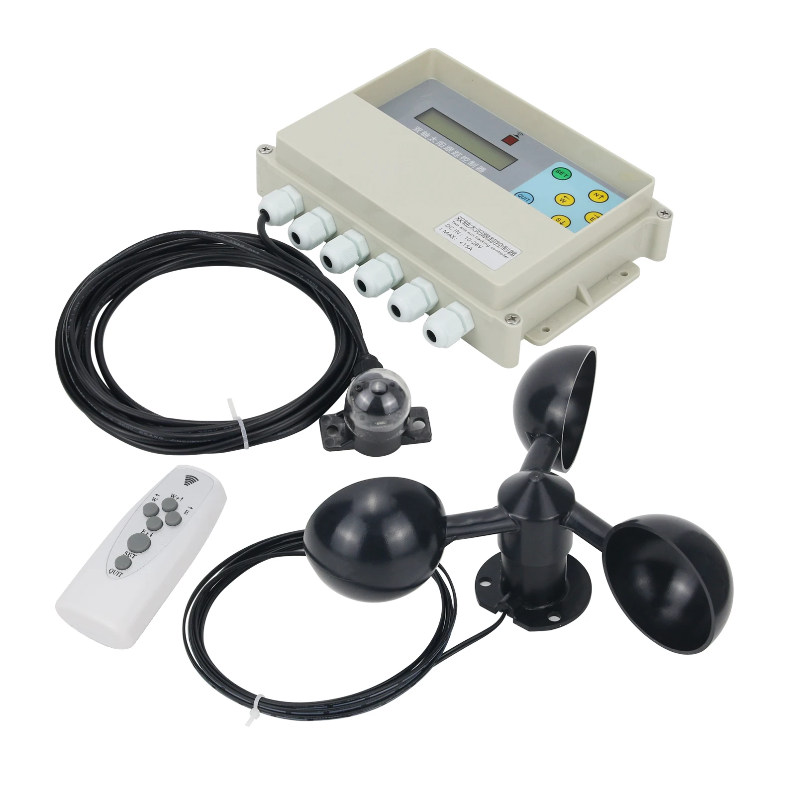 Dual Axis Solar Tracker Controller Automatic Solar Tracking with Remote Control Wind Speed Sensor