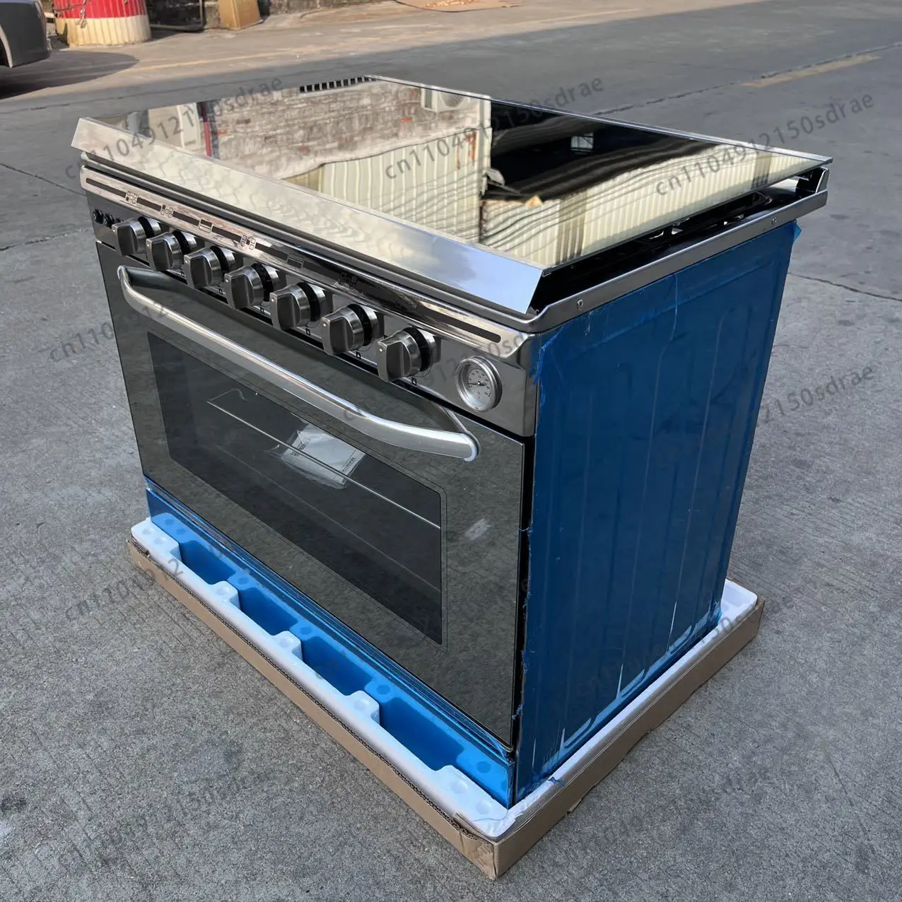 Stainless Steel Gas burner Oven Combo 4 5 6 Heads Gas Stove Gas Furnace Household Freestanding Cooker