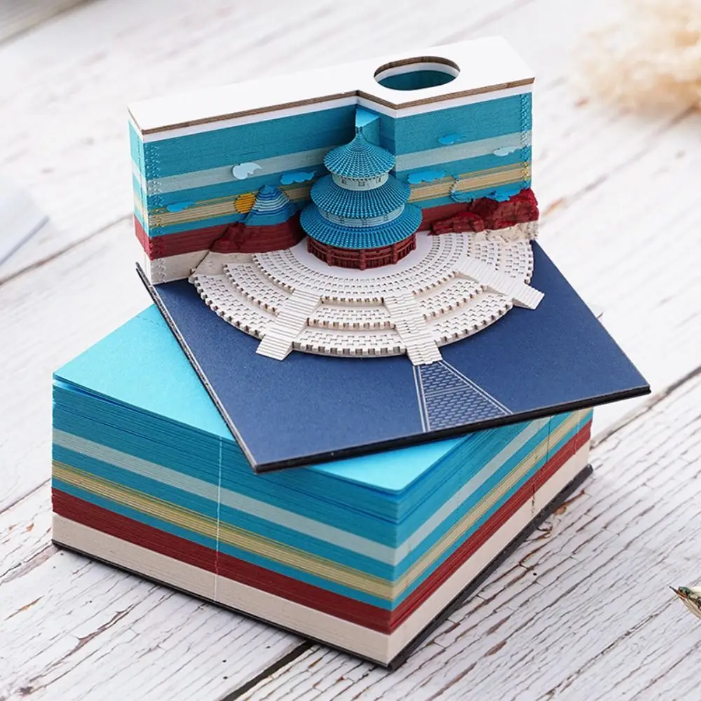 Temple Castle Universe 3D Carving Sticky Notes Handmade Crafts Message Paper Diy Memo Note Paper Adhesive Self Sticky