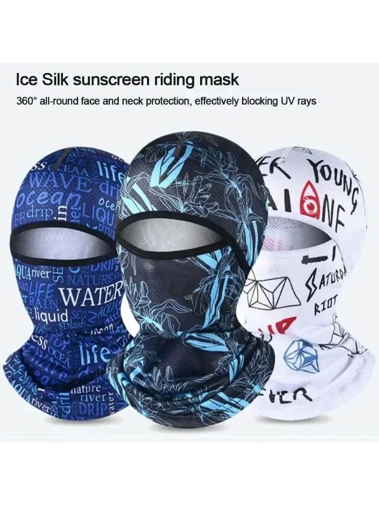 AliExpress NONE Face Cap Sun Anti-UV Protection Summer Cool Balaclava Ice Silk Cycling Full Sports Face Cover Headwear Bike Motorcycle Men's Hat