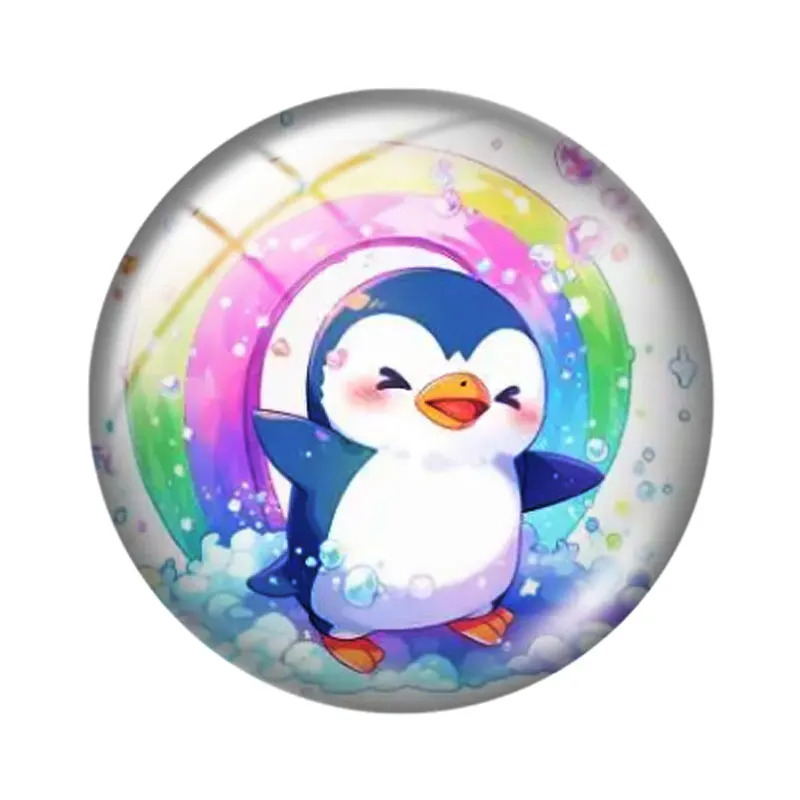Kawaii Penguin  12/18/20/25mm glass cabochon  bracelet pendant rings for jewelry demo earrings back Making findings