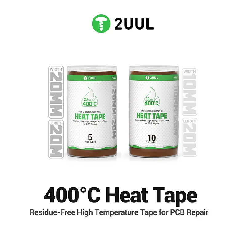 2UUL HT01 HT02 Residue-Free Heat Tape High Temperature Tape for PCB Repair Heat Insulation Repair Protective Tape Tools