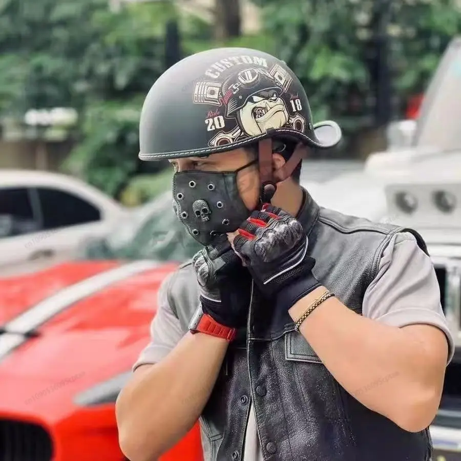 

New Retro Helmet Half Face Windshield Motorcycle Helmet HD Visor Capacete De Moto Men Women Scooter Casco Cycling Helmet