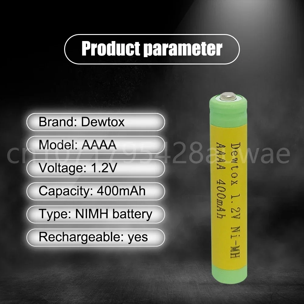 1.2V 400mAh AAAA Ni-MH Rechargeable Battery for Surface Pen Active Stylus Battery for Bluetooth Earphone Alarm Clock