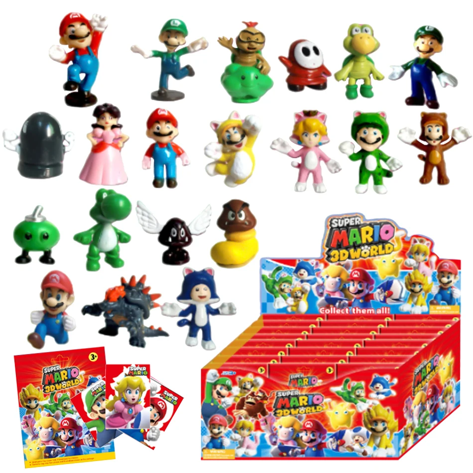 

2-24 шт., аниме, фигурка Супер Марио, слепая коробка, экшн-фигурка, наборы кукол, коллекция, модель из ПВХ, игрушки, детский сюрприз, Рождественский подарок