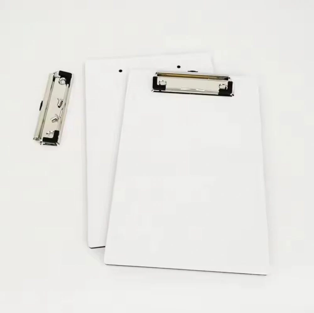 5pcs Pack Blank Sublimation MDF File Document Clipboard Folder with Metal Clip