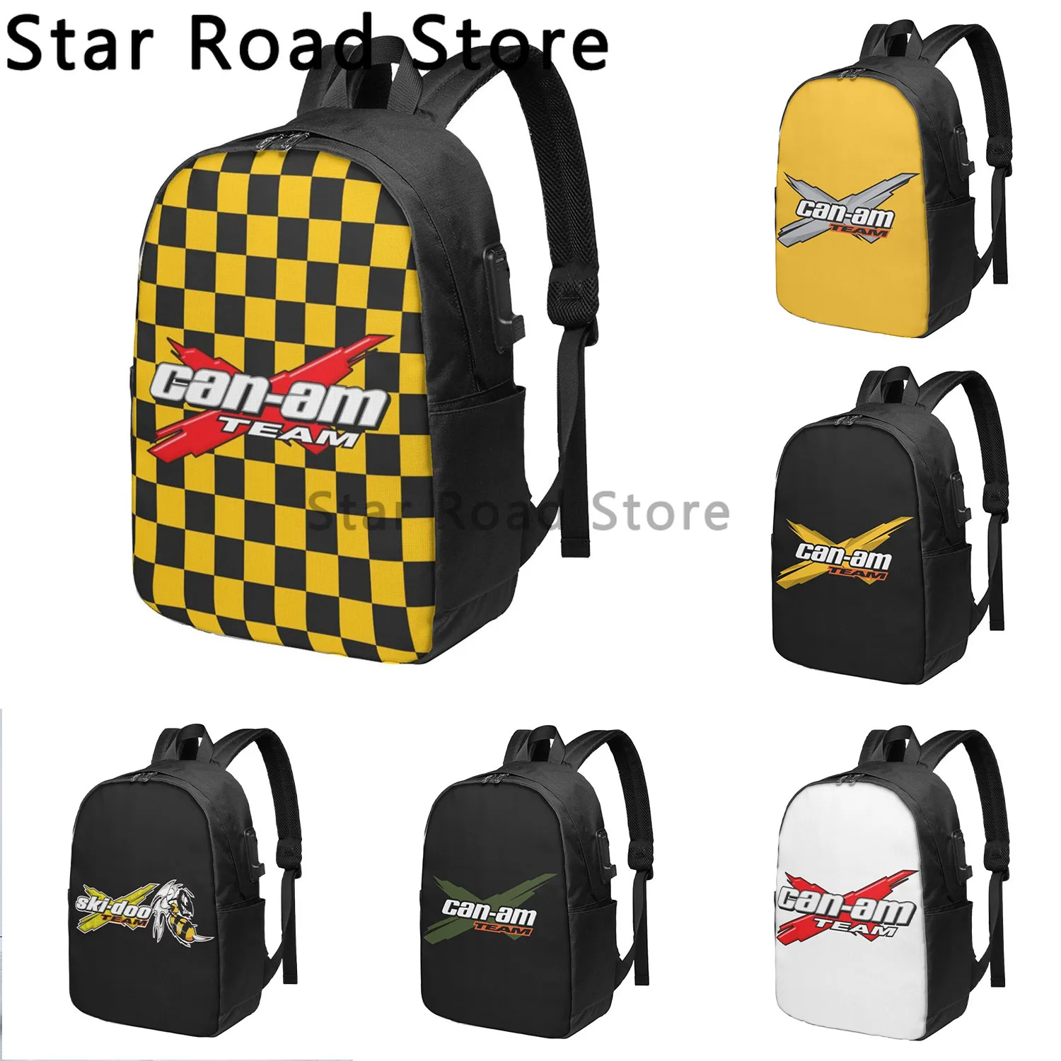 Can Am Team Brp Rotax Racing Go Fas Backpack Large Capacity Travel Training 3d Printing Multi-function