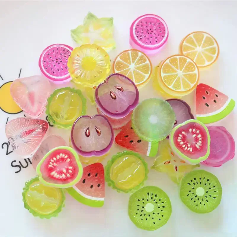 10pcs Mini Kawaii Cute Watermelon Fruit Flat Back Cabochons Scrapbook Diy Party Hairpin Accessories Home Decoration Craft
