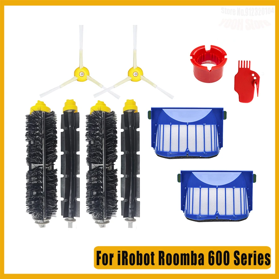 For iRobot Roomba 675 650 690 600 Series Vacuum Cleaner Bristle Side Brush HEPA FILTER Replacement Kit Accessories Spare Parts