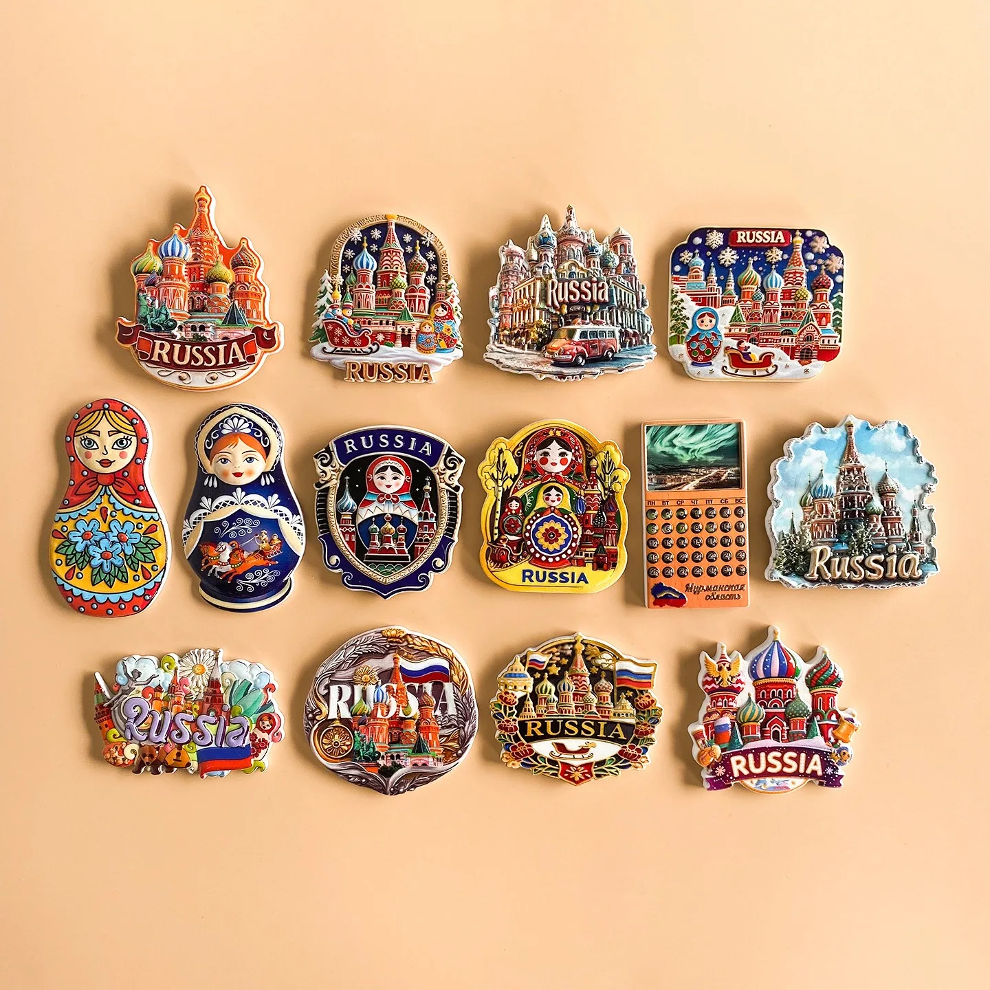 Russia 3D Fridge Magnets Tourism Souvenir Handicraft Resin Refrigerator Magnets Sticker Collection Gift Home Decoration Articles