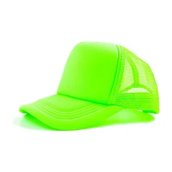 Plain Blank Neon Trucker Hat 5 Panel Summer Baseball Cap Mesh Back Snapback Adjustable