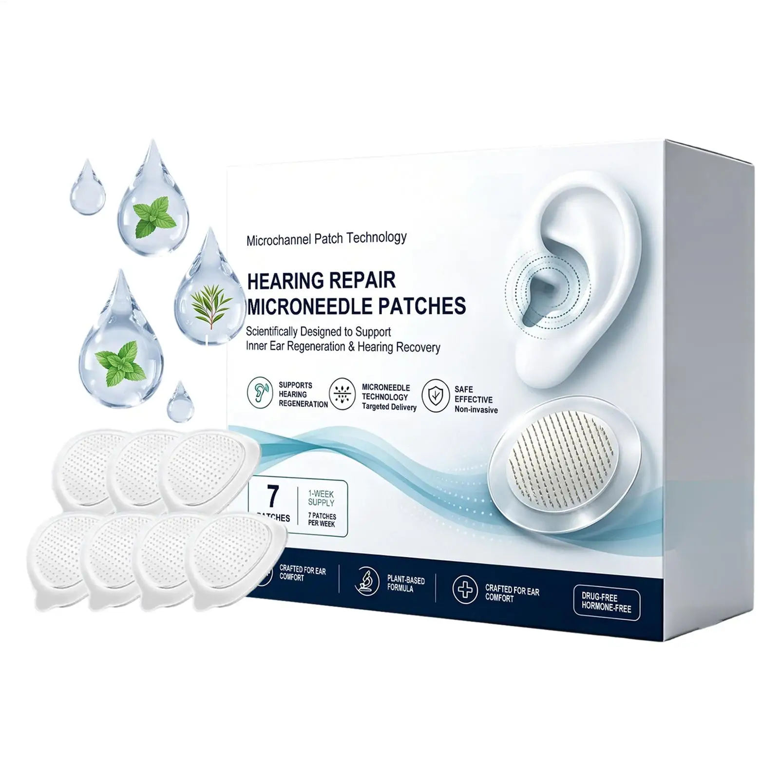 NEW Hearing Repair Patch 7-Piece Natural Fast-Acting Soothing Nourishing Ear Soothing Patches For Home Office Daily