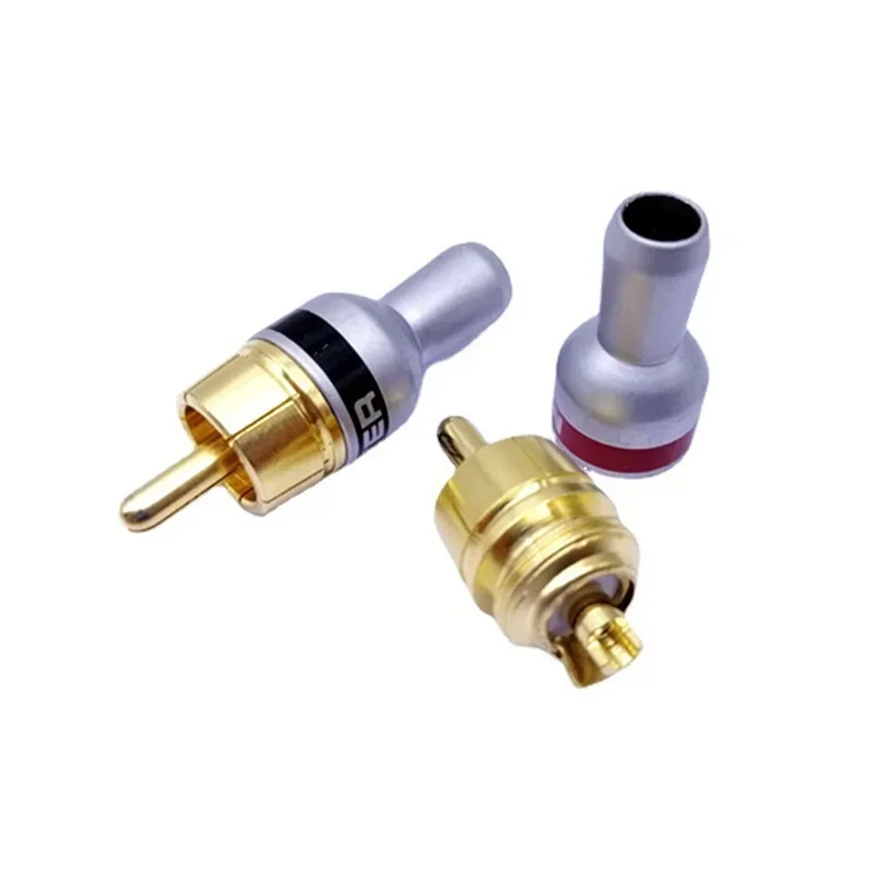 محطات مقبس RCA ذكر التوصيل مكبر الصوت موصلات النحاس مطلية بالذهب لحام كابل مكبر الصوت موصل سلك جاك الصوت