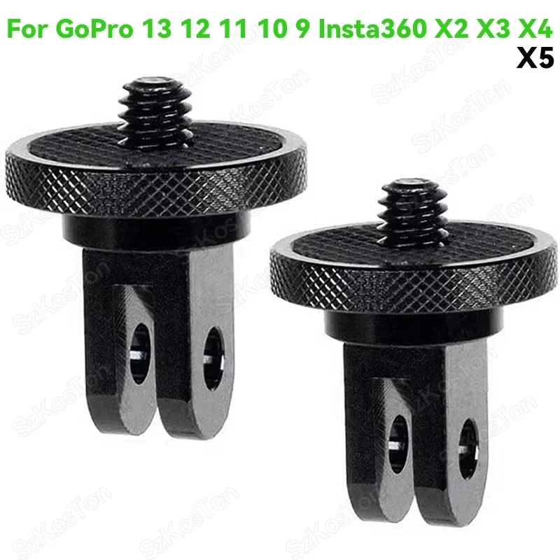 Adapter statywu z gwintem 1/4 cala, obrotowy uchwyt 360 stopni do Go Pro 13 12 11 10 9 Insta 360 X5 X4 DJI OSMO 360, akcesoria do kamer