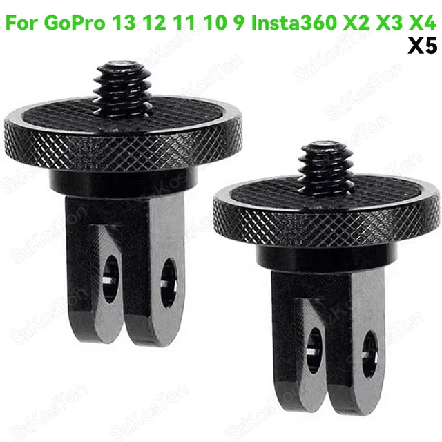 Adapter statywu z gwintem 1/4 cala, obrotowy uchwyt 360 stopni do Go Pro 13 12 11 10 9 Insta 360 X5 X4 DJI OSMO 360, akcesoria do kamer