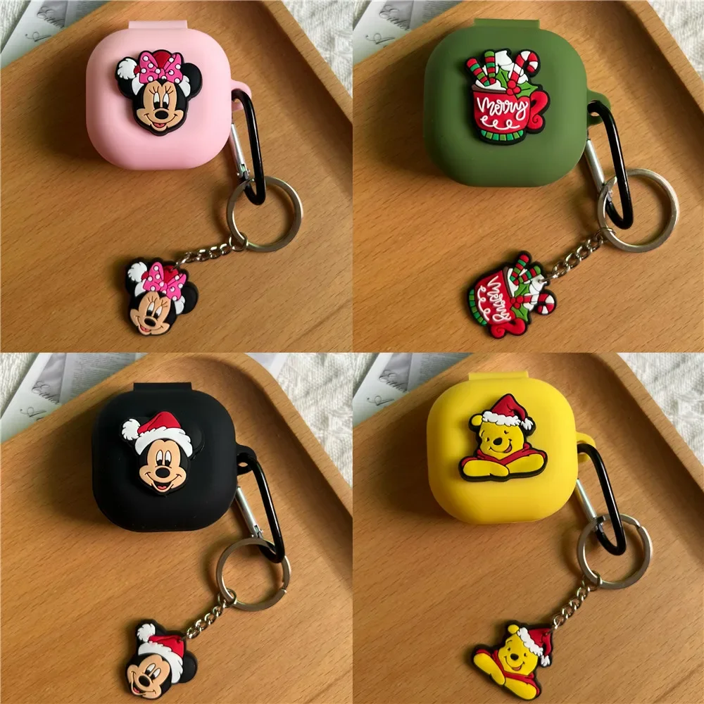 New Case for Samsung Galaxy Buds FE/2/live/2 pro /pro Cartoon Silicone Soft Cover for Samsung Buds Live Bags With Keyring