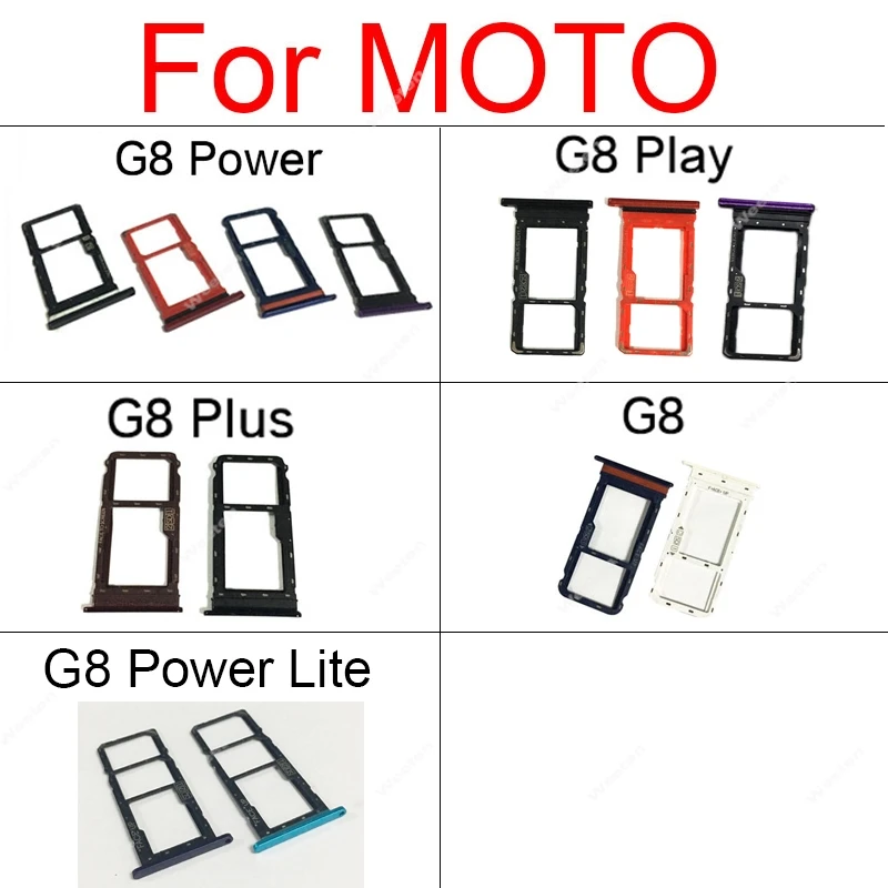 Suporte da bandeja do cartão sim para motorola moto g8 jogar mais potência sim micro leitor slot para cartão adaptadores soquete cartão reparação substituição
