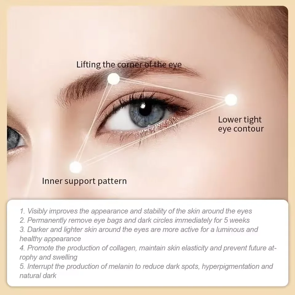 Masque pour les yeux au collagène d'or 24 carats, anti-déformable, estompe les lignes fines, élimine les poches sous les yeux, les cernes, les granulés de graisse, hydratant, soins pour la peau