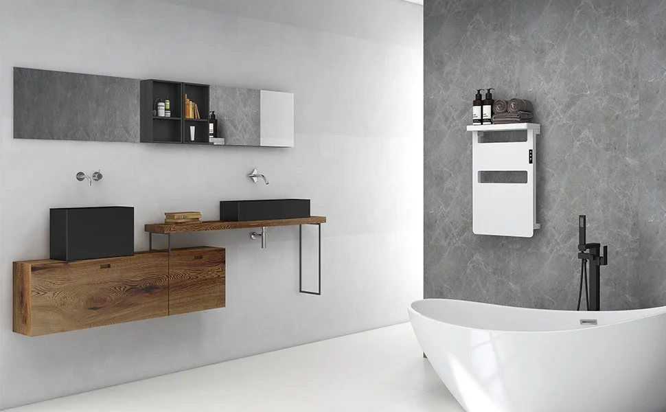 Accessori per il bagno a infrarossi portasciugamani elettrico a parete con controllo smart touch