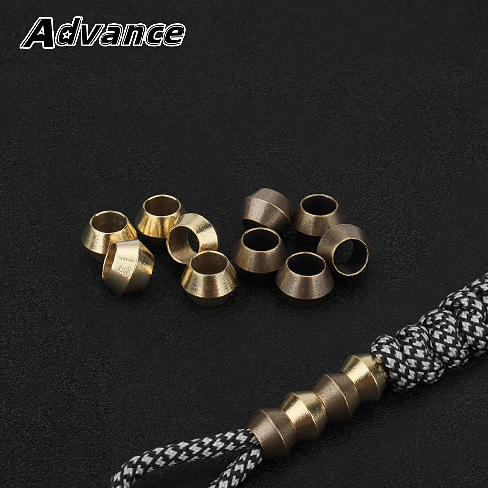 10pcs Paracord Pendant Brass Beads Umbrella Rope Pendant Flashlight Tail Bead Outdoor Gadgets Decorative Accessories