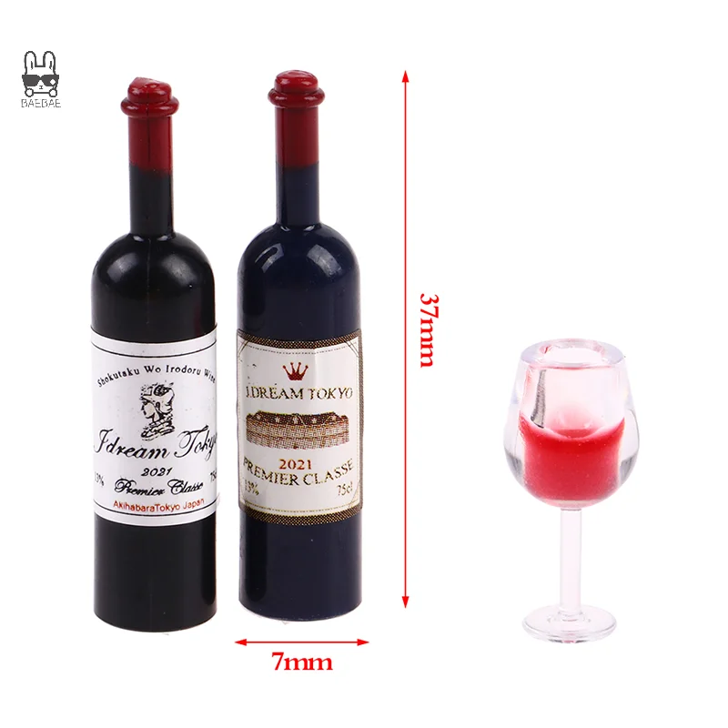 Mini botella de vino para casa de muñecas, juego de simulación de bebidas de cerveza, modelo de juguete para Decoración de casa de muñecas, 5 piezas, 1:12