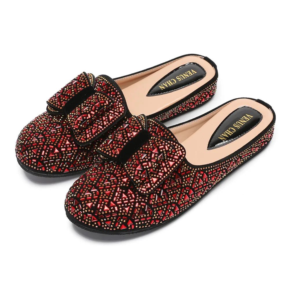 

Модные и элегантные женские нескользящие сандалии на плоской подошве в нигерийском стиле для свадебного банкета и банкета, вечерние полутуфли в нигерийском стиле