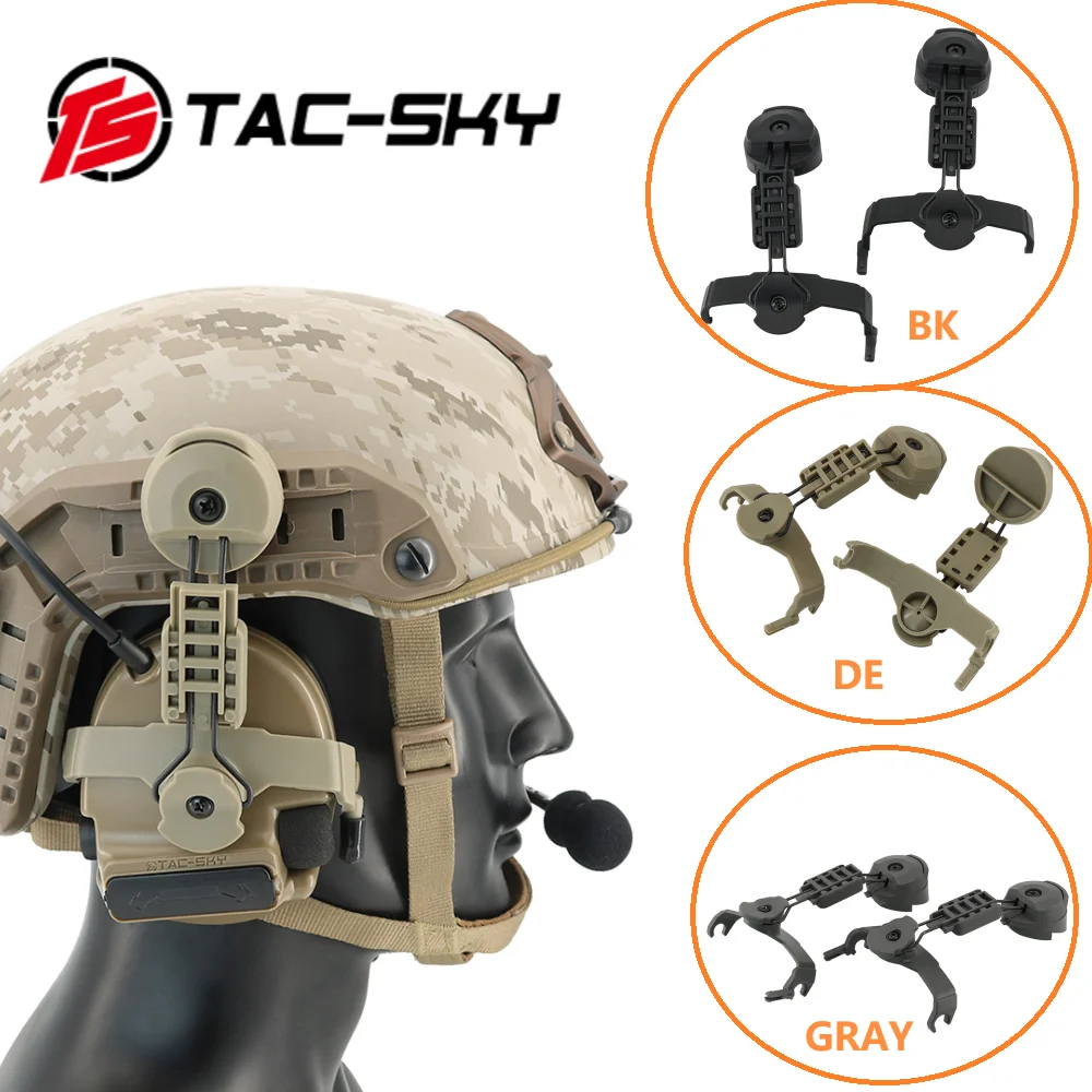 TS TAC-SKY COMTAC Tactical ARC Rail Helmet Adapter Headset Accessories For Hunting Airsoft COMTAC II III XPI Shooting Headset