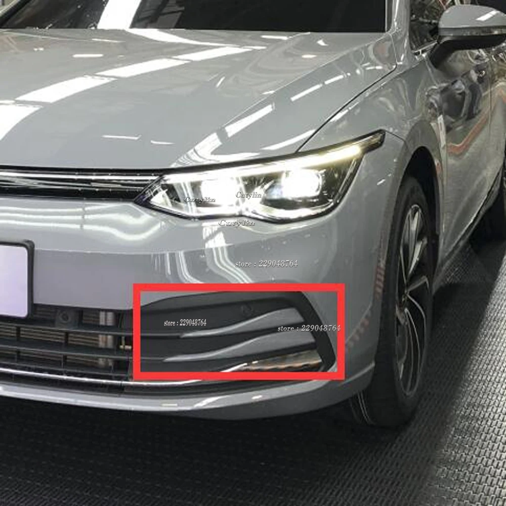 For Volkswagen VW Golf 8 MK8 280TSI Pro 2021 2022 ABS Chrome Front Fog Light Cover Trim Bezel Garnish Foglight Bumper Styling