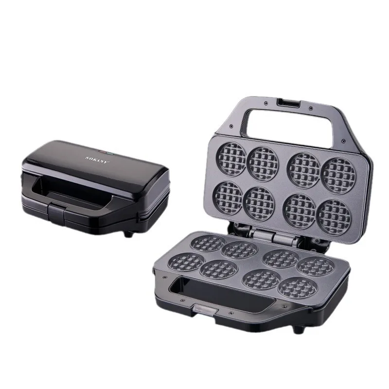 850W Small Waffle Maker 8 Holes Bread Maker Breakfast Maker Sandwich Maker Double-sided Non-stick Coating