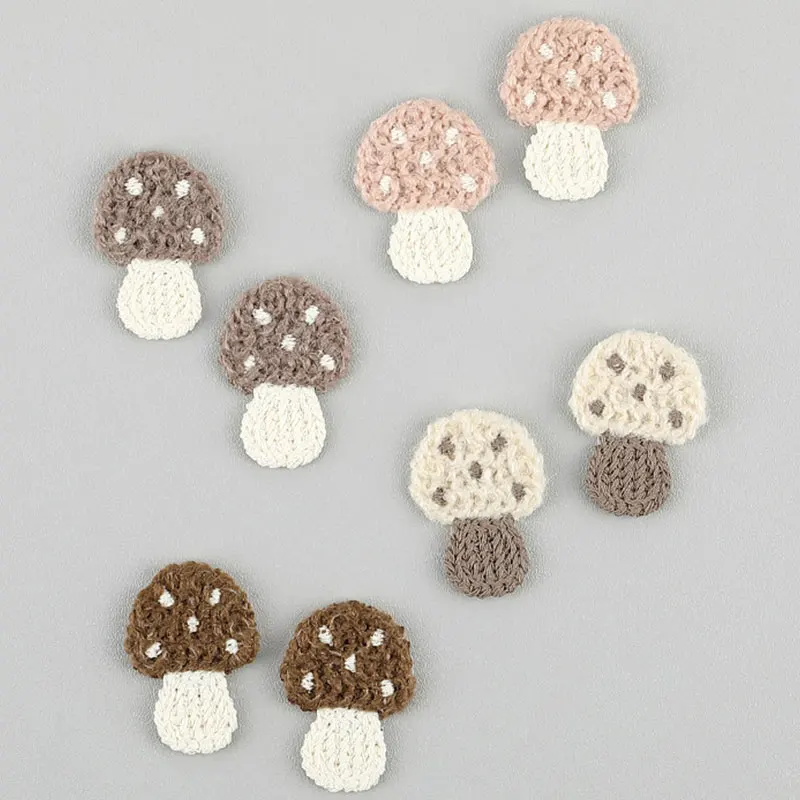 20 Stück Stickerei-Pilz-Applikationen für DIY-Haarspangen, Schuhblumen, Broschen, Kleidungszubehör-Patches – Detail 2