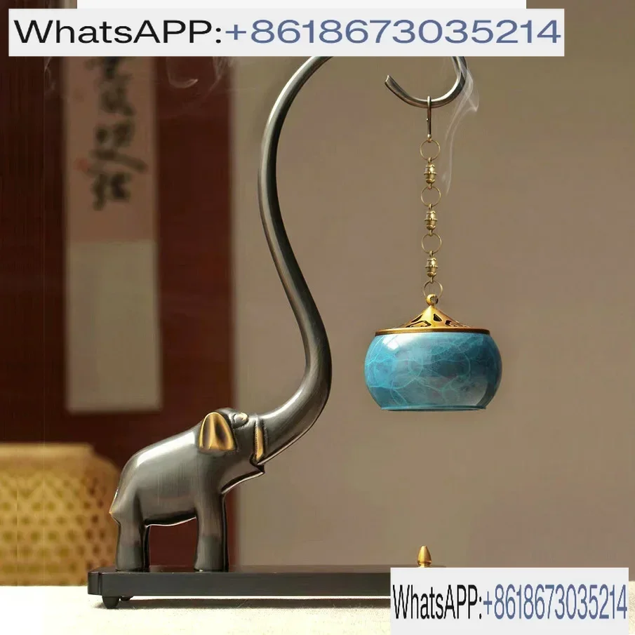 Jixiang-موقد بخور معلق من النحاس النقي ، لوح معلق ، تدفق عكسي ، طاولة شاي ، ديكور إبداعي