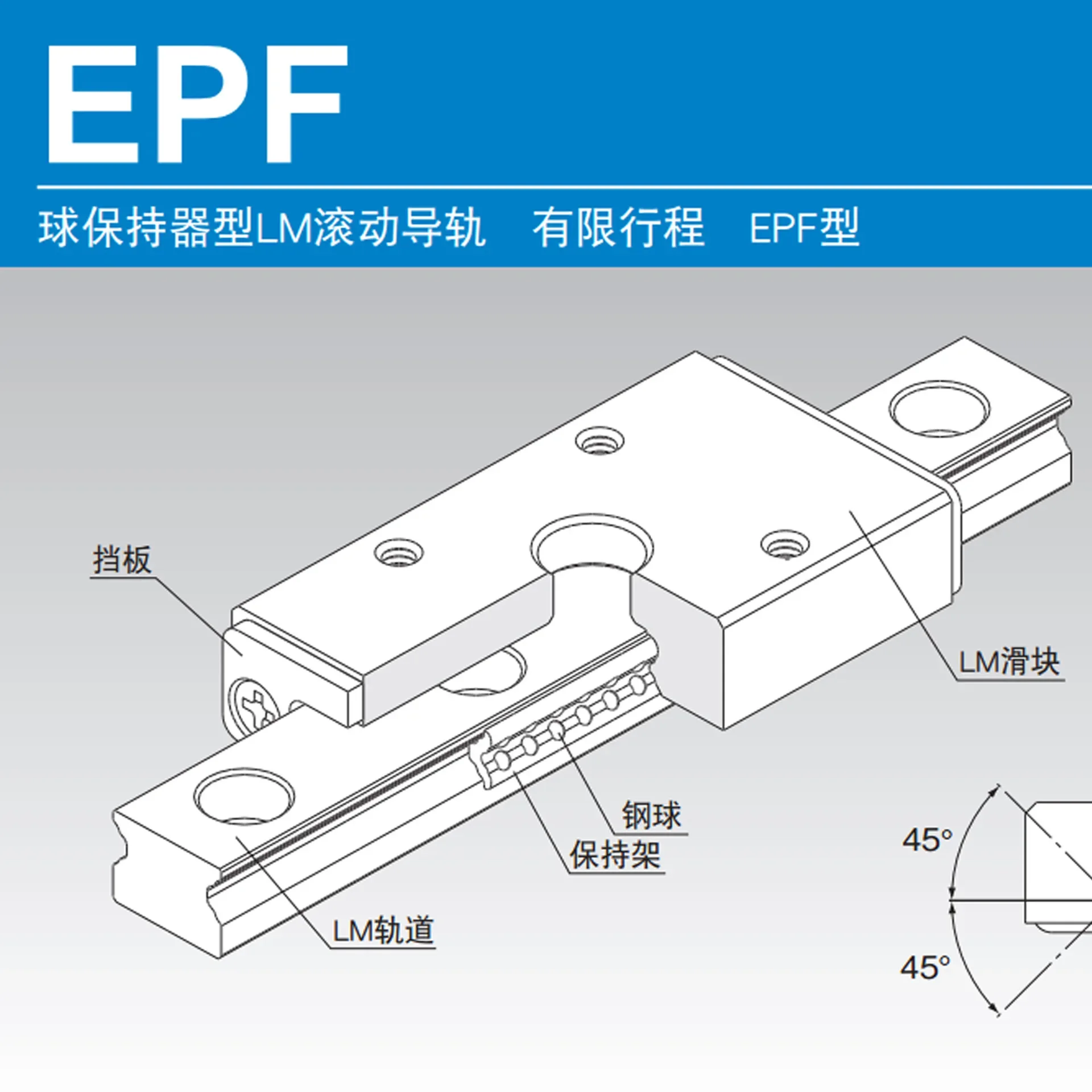 Supply Japanese THK linear guide slider EPF7/9/12/15 M THK slider, models are all in stock