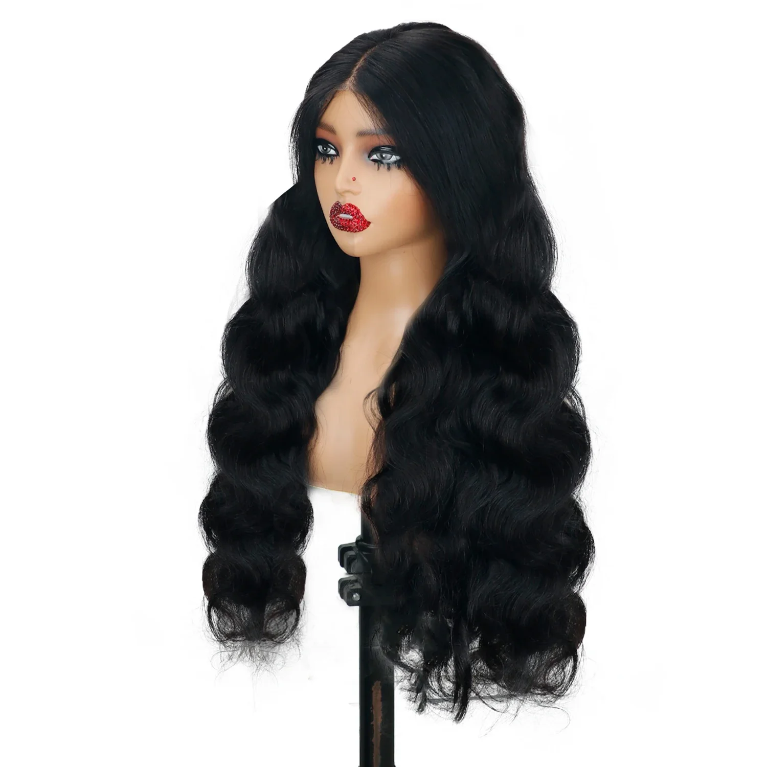 

Бесклеевые парики с объемной волной, человеческие волосы, предварительно выщипанные/стриженые, парик спереди, готовый к ношению, бразильский парик с кружевной застежкой 7x6 HD, плотность 220%