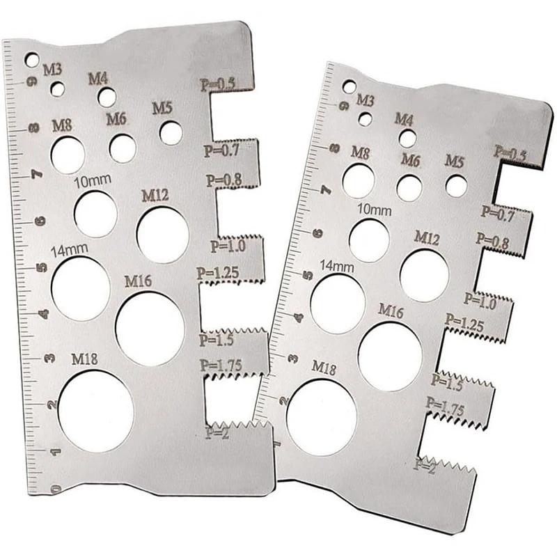 Stainless Steel Screw Thread Pitch Gauge Ruler, Screw Measuring Gauge Set, Precision Thread Pitch & Bolt Size Caliper Tool