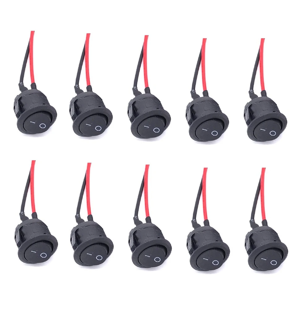 

Car 10Pieces KCD2 Two-stage Power Switch With Soldering Wire Rocker Panel Switches Automotive Accessories