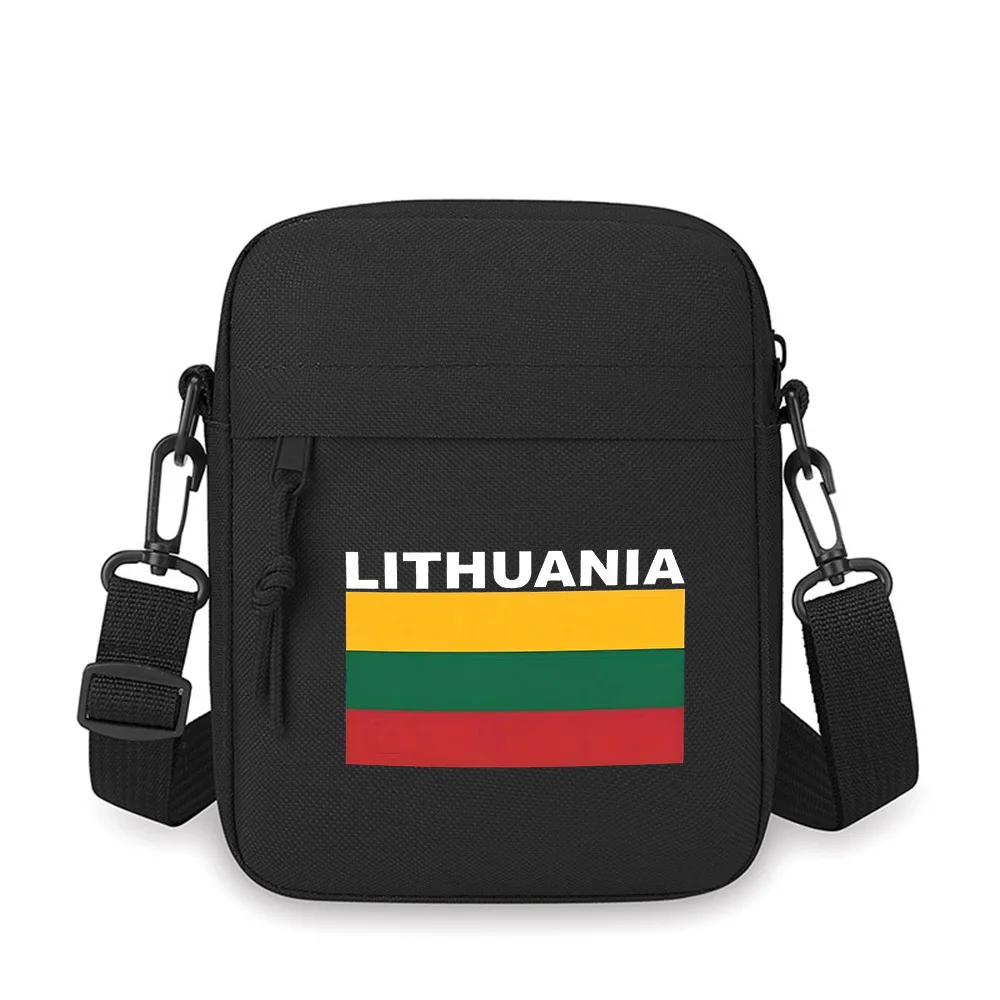 Lithuania flag,horizontal stripes pattern Men Crossbody Bag Single Shoulder Women Cartoon Anime Film Printing Design Unisex