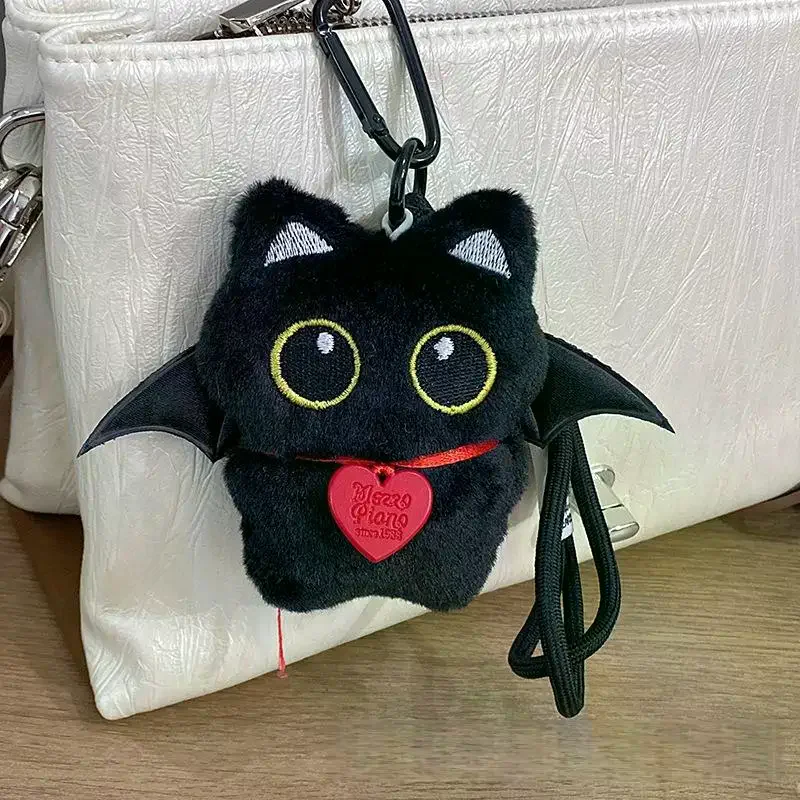 1Pcs Boneka Kucing Hitam Lucu Bermata Besar, Mainan Plush yang Dapat Diremas, Gantungan Kunci Boneka Kucing Hitam Kecil untuk Hadiah Ulang Tahun Anak Laki-laki dan Perempuan