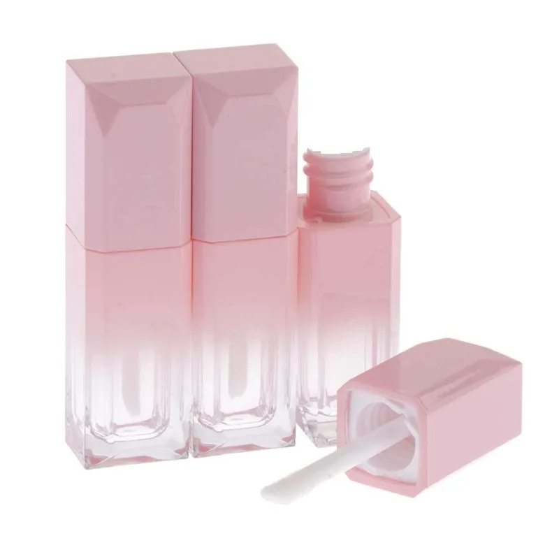 10 Stück 5ml Mini Gradient Rosa Lipgloss-Leertuben Nachfüllbarer Lippenbalsam-Behälter Lipgloss-Tube mit Applikator Silikon Tragbares Werkzeug – Detail 1