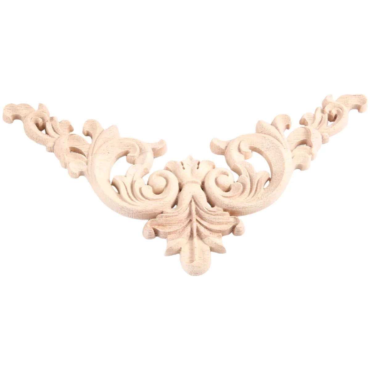 Applique ad angolo intagliato in legno di gomma da 15*15cm squisita non verniciata