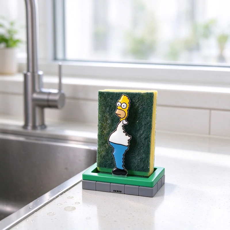 Homer Simpson Sponge Holder ,Funny Kitchen Storage Accessories