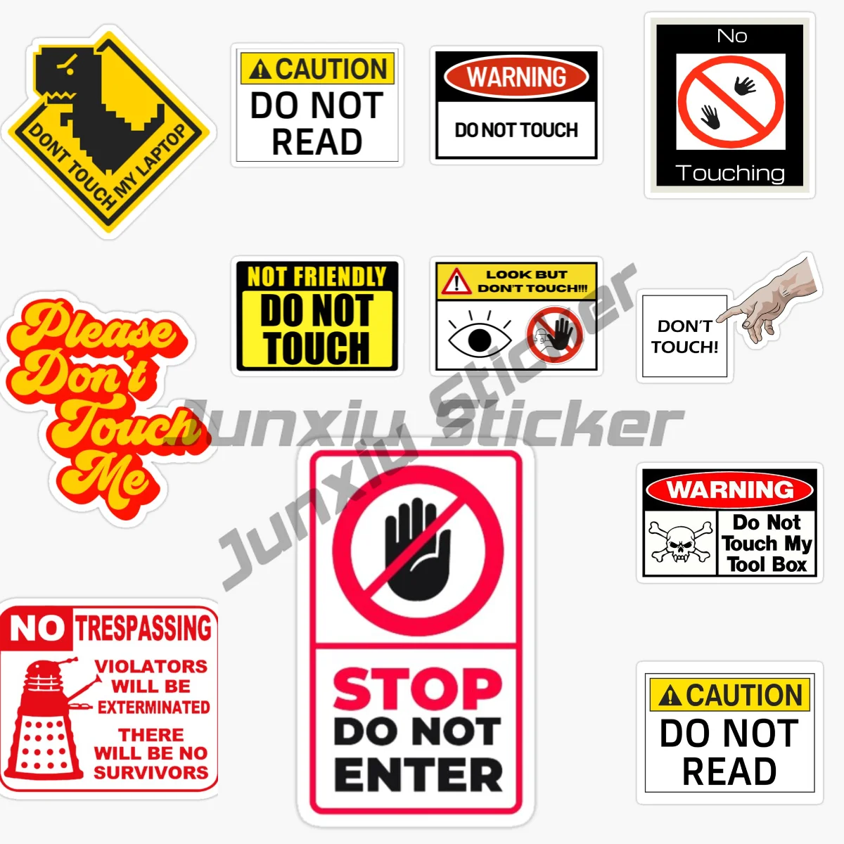 

DO NOT TOUCH Notice PVC Sticker Vinyl Self-adhesive Decal Warning Sign Sticker Premium Quality Anime Car Accessories Decals