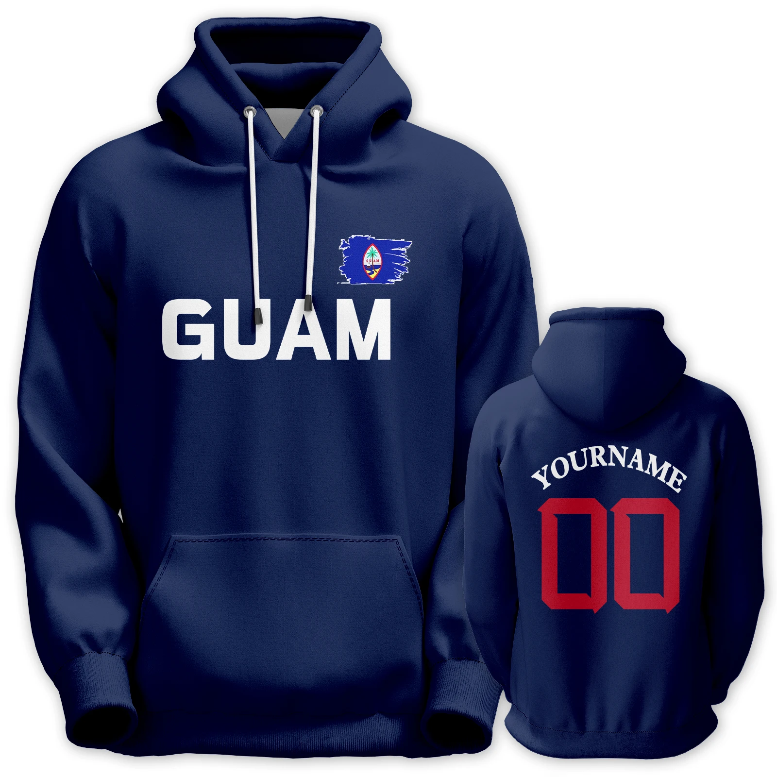 Guam Custom Basketball Hoodies Mens Pullover Sweatshirts with National Flag Design Printed Name Number Fans Gift for Youth Women