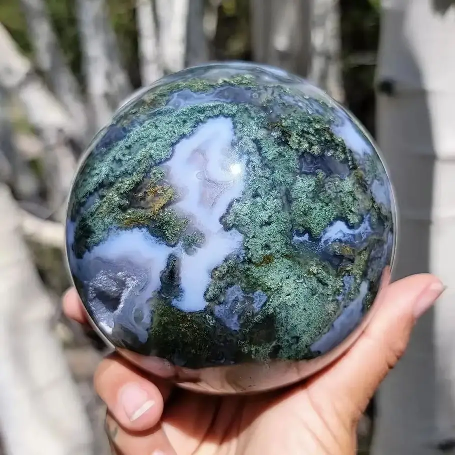 

Natural Formed! Aquatic Agate Balls, Green Quartz Crystal Balls, Moss Balls, Minerals, Reiki, Healing