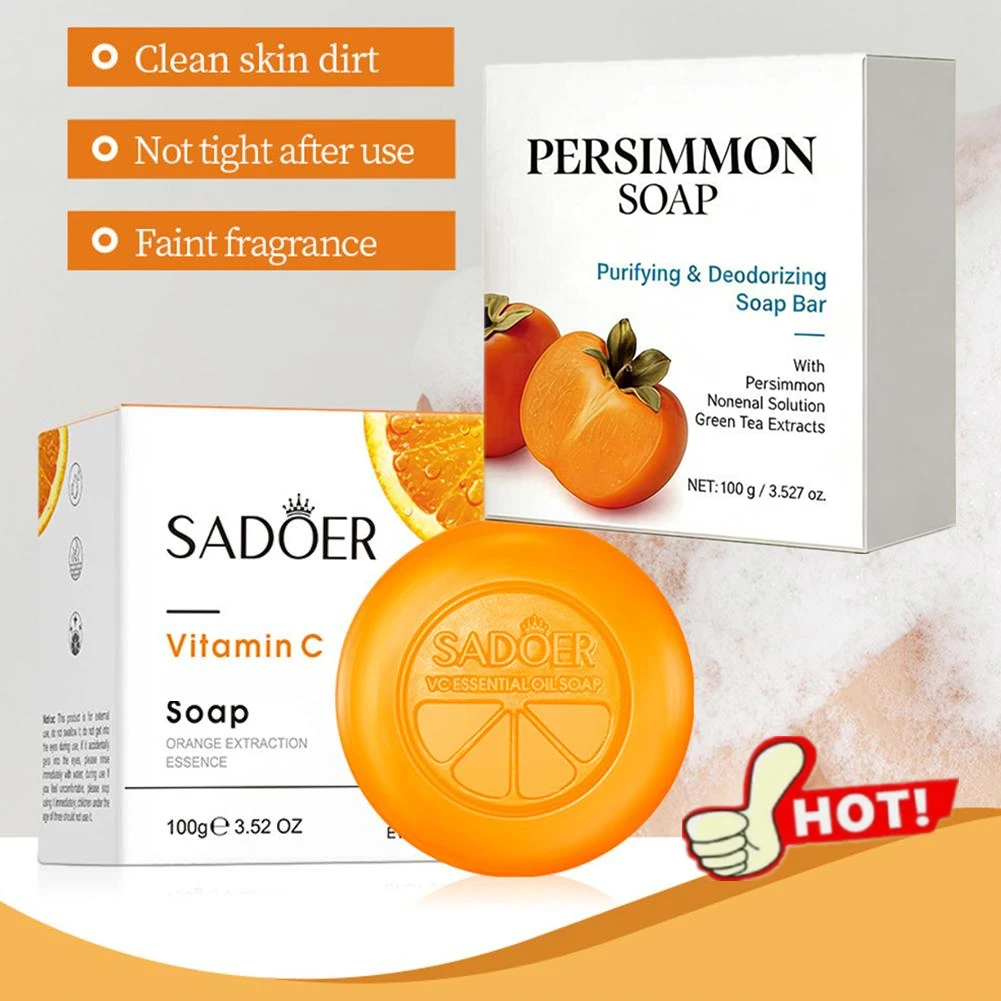 

Мыло с хурмой и зеленым чаем/витамином С для устранения запаха тела, натуральное дезодорирующее средство для мужчин и женщин, нежная формула для всех типов кожи