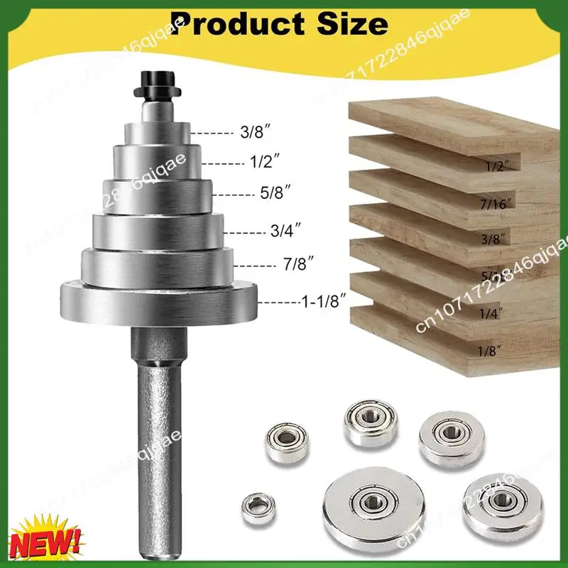 

A48I 1Set 1/4Inch Shank Rabbet Router Bit Set Interchangeable And Adjustable Bearing Router Bits Set