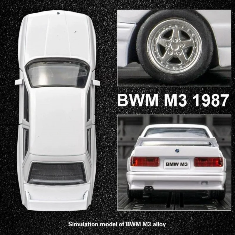 BMW M3 E30 1987 Retro Classic Coupe Simulation Diecast & Toy Vehicle Pull Back Car RMZ city 1:36 Alloy Model Gifts For Children