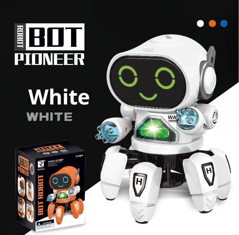 Illuminazione di danza Robot intelligente a sei artigli musica leggera giocattoli per bambini che cantano educazione elettrica giocattolo ragazzo regalo di compleanno elettrico