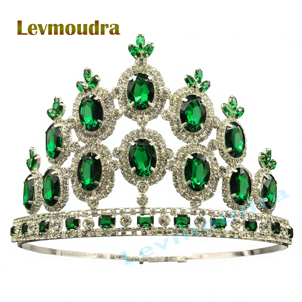 

Levmoudra Baroque Beauty Pageant Bride Crown Crystal Wedding Hairband Hair Accessories Crown